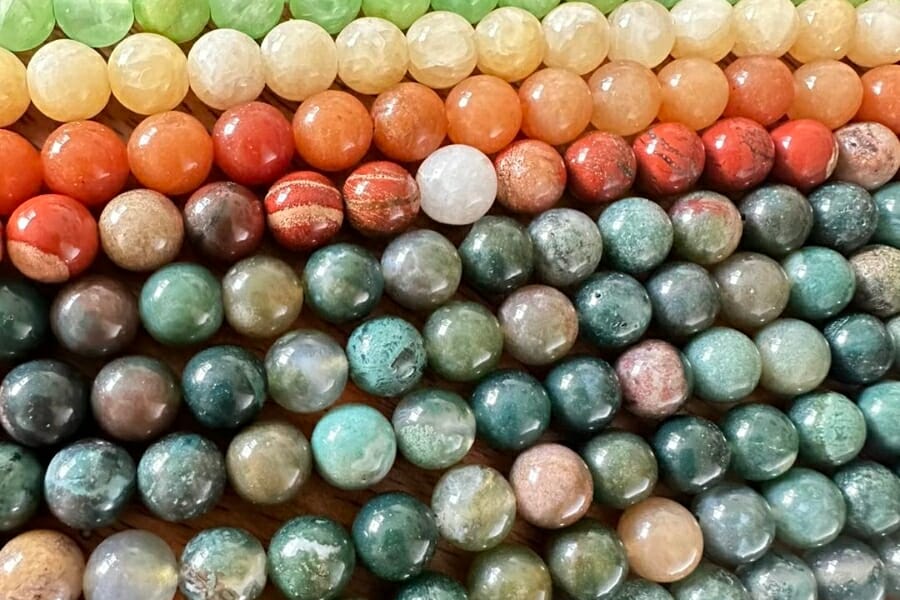 Beads made out of different selections of rocks and minerals at Serenity One Sanctuary