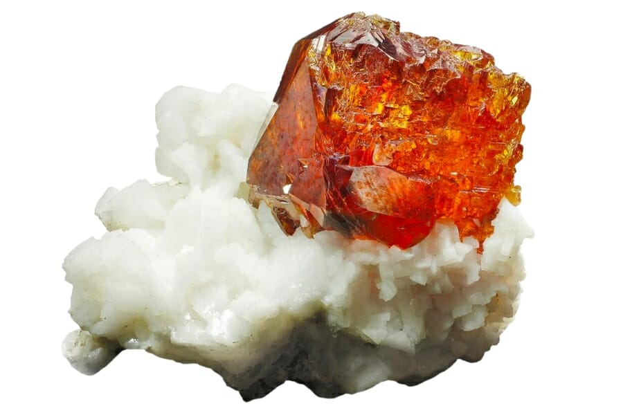 Clear bright orange Sphalerite crystal