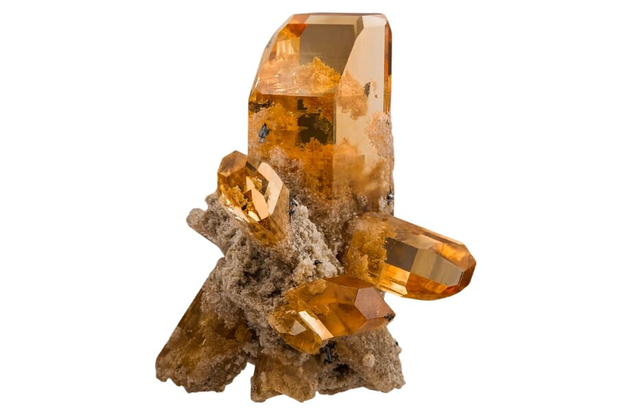 Stunning cognac Topaz and Pseudobrookite that was found in Utah