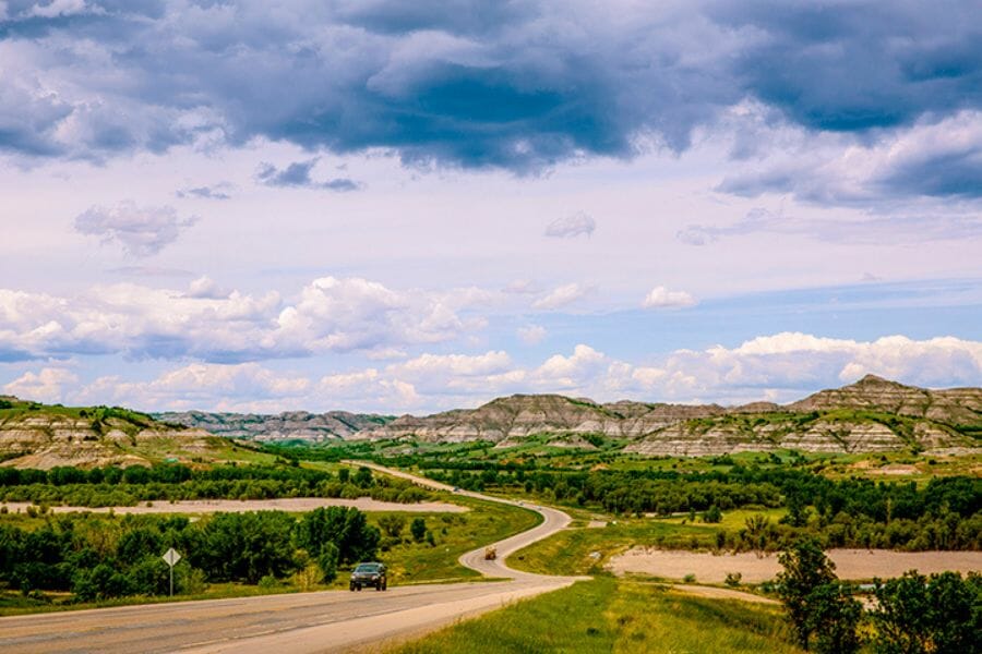 A beautiful view of the famous Turtle Mountains which houses different rock and mineral specimens