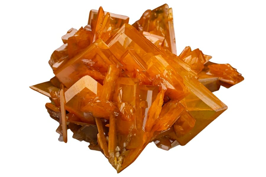 Bright orange Wolframite crystals