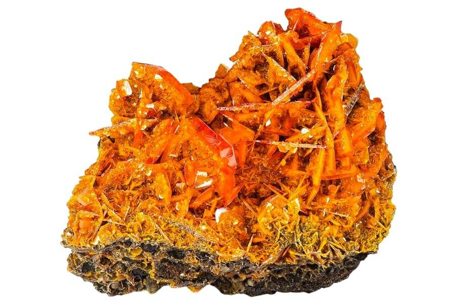 Bright orange Wulfenite crystals