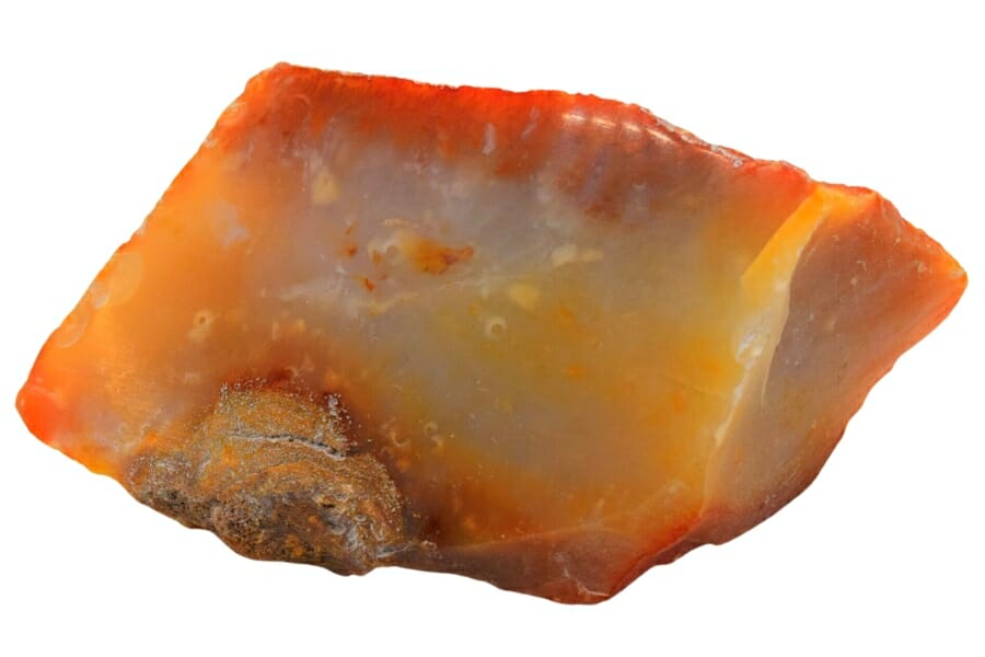 Bright orange polished agate specimen