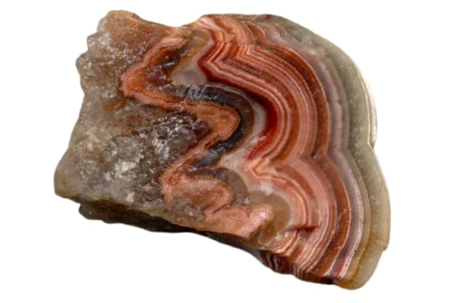 A stunning enormous agate with prevalent details with different hues of red