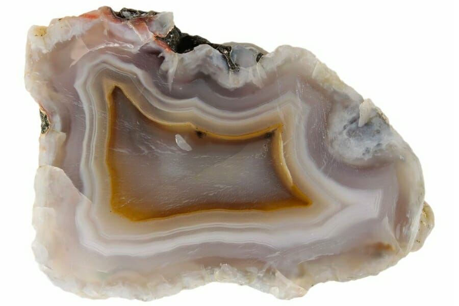 Close-up look at a gray banded agate