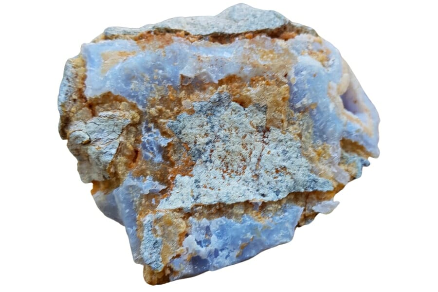 Close-up look at a fascinating druzy blue lace agate