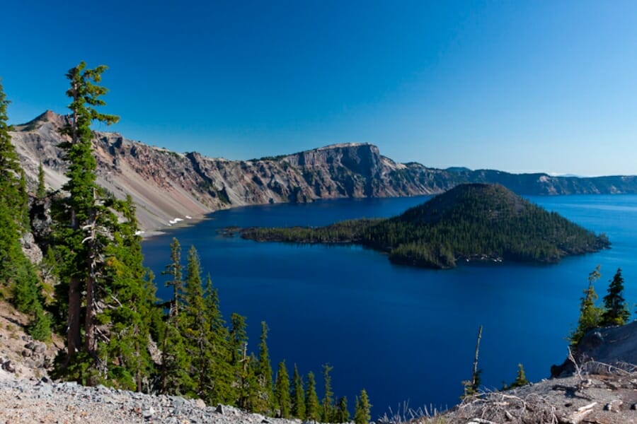 Stunning aerial view of the Crater Lake National Park