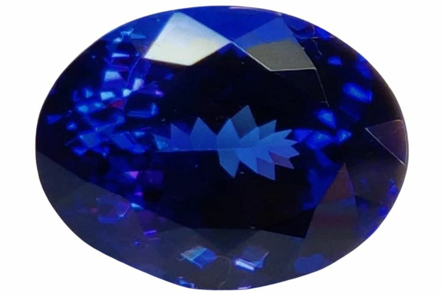 Blue tanzanite that is well cut