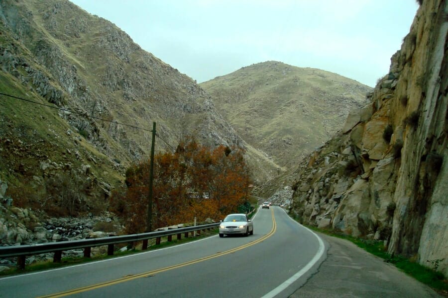 View of the Greenhorn Mountain Park, one of the agate-bearing sites in Kern County, from the road