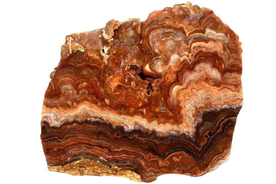A stunning agate with intricate bands of patterns