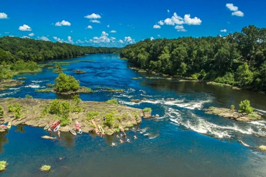 Beautiful Lake Jordan with nice clear water surrounded by lush forests