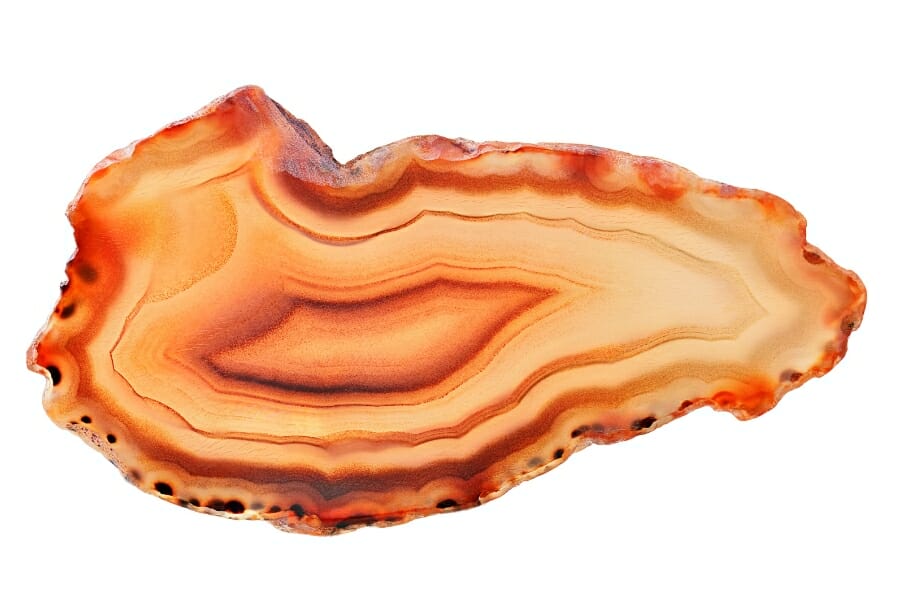 A gorgeous uniquely shaped agate with a pretty pattern