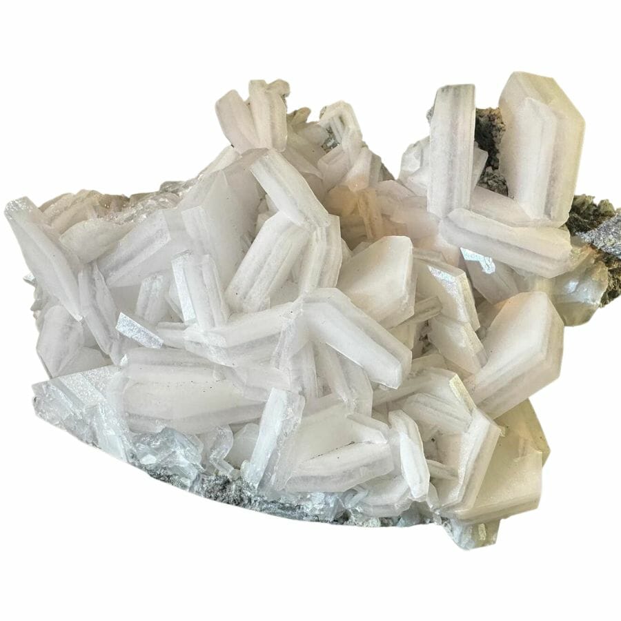 Cluster of calcite with a pearly luster
