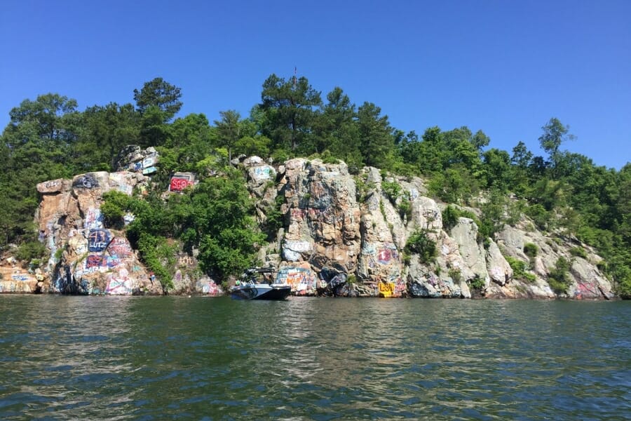 A nice picturesque view of the cliffs over the Tallapoosa River