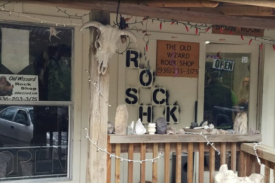 The Old Wizzard Rock Shop in Texas where you can find and purchase different petrified wood specimens