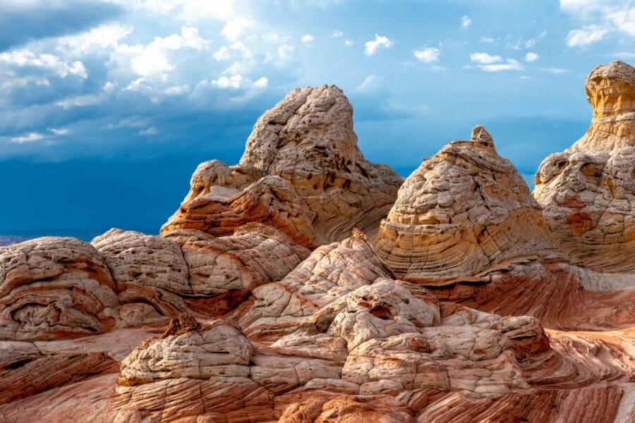 Stunning landscape of the Vermillion Cliffs where you can find petrified wood