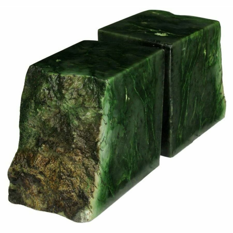 blocks of green nephrite jade