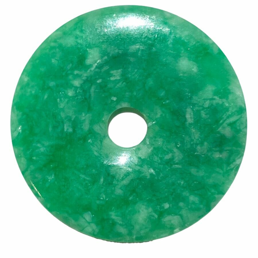 disc of bright green Burmese imperial jade