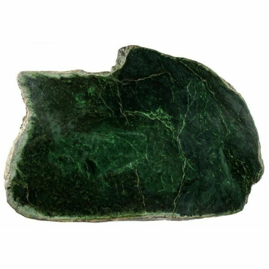 a slab of dark green jade