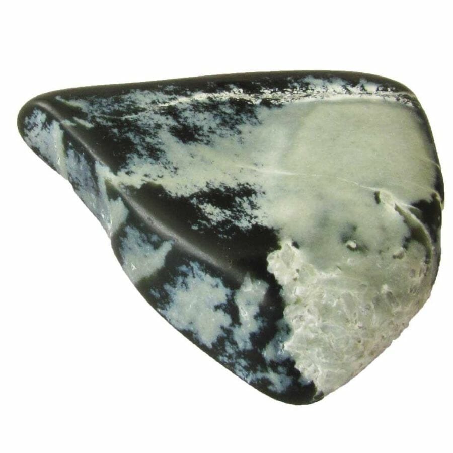black and white piece of polished jade