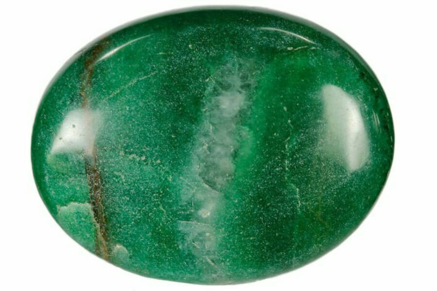 a piece of polished aventurine with white and brown streaks