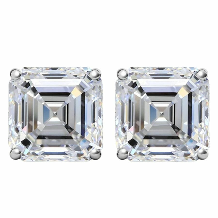 two moissanite studs