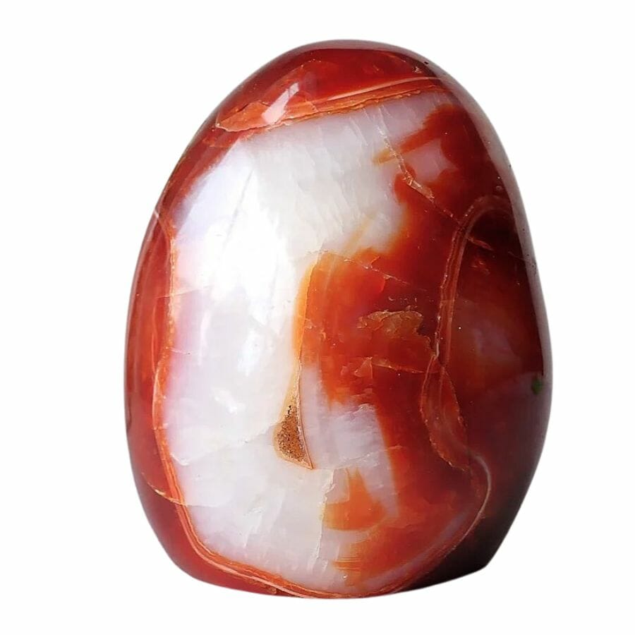 red agate ornament with large white layer