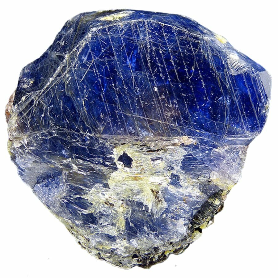 a rough piece of blue sapphire
