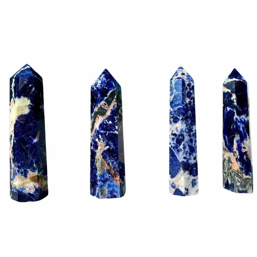 four sodalite obelisks