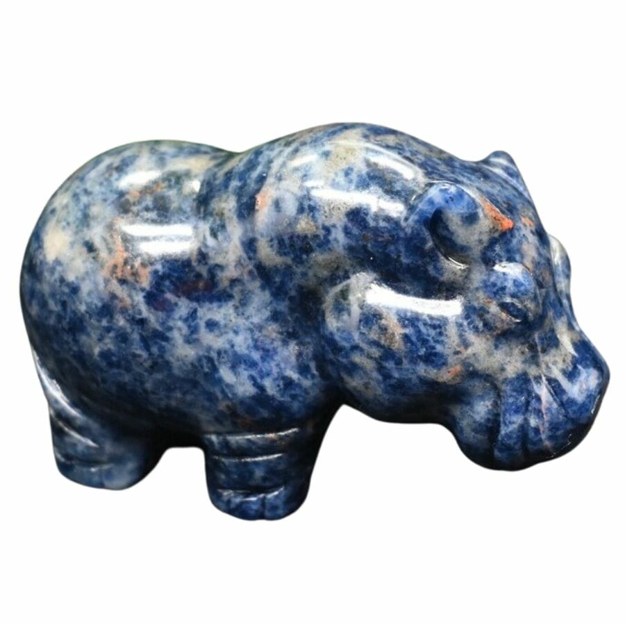 sodalite hippopotamus carving