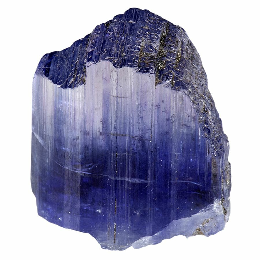 a chunk of clear blue tanzanite