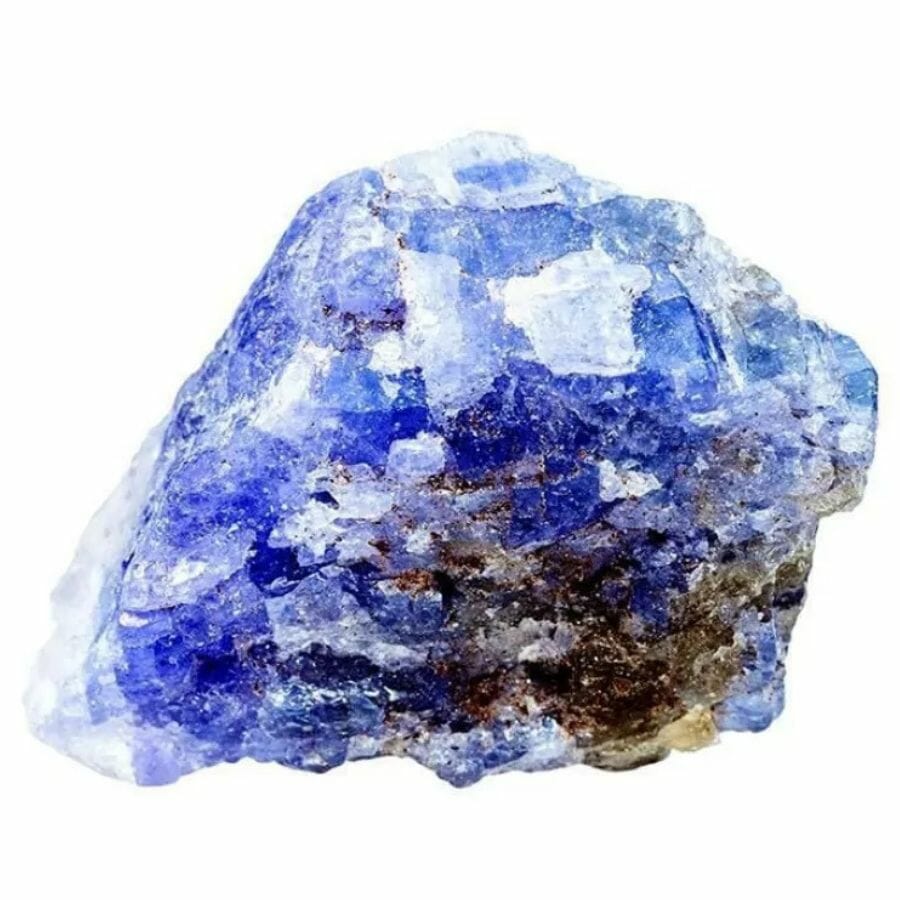 a rough chunk of blue tanzanite