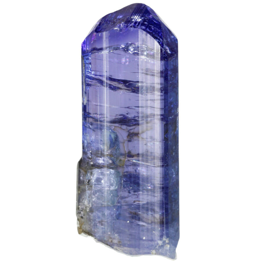 a shiny piece of purple-blue tanzanite
