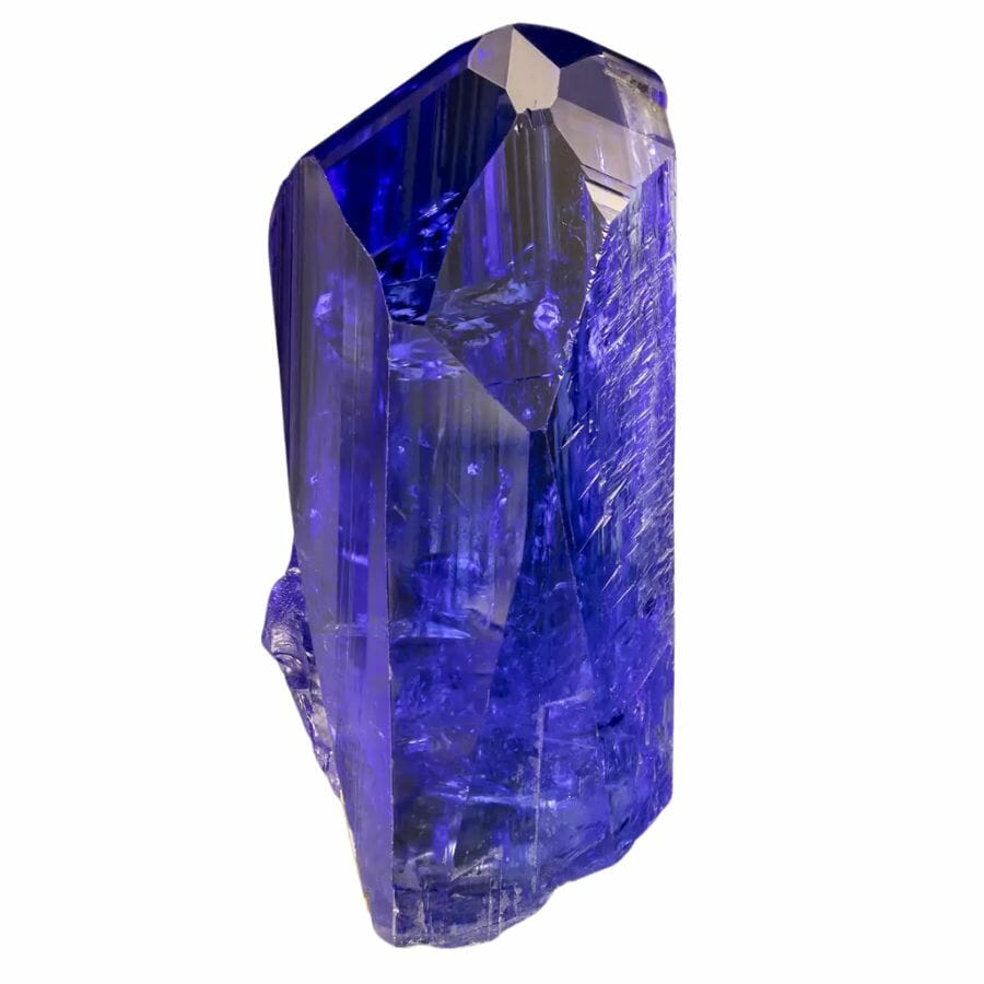 a piece of blue-purple tanzanite