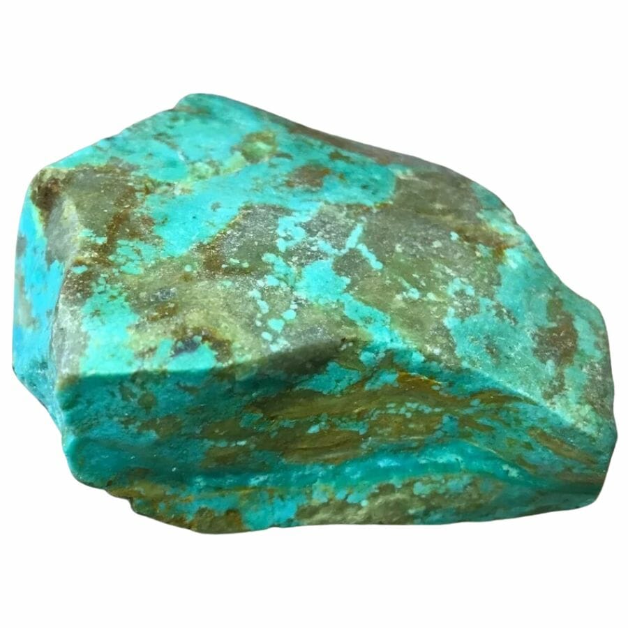 a piece of turquoise showing how the stone cleaves