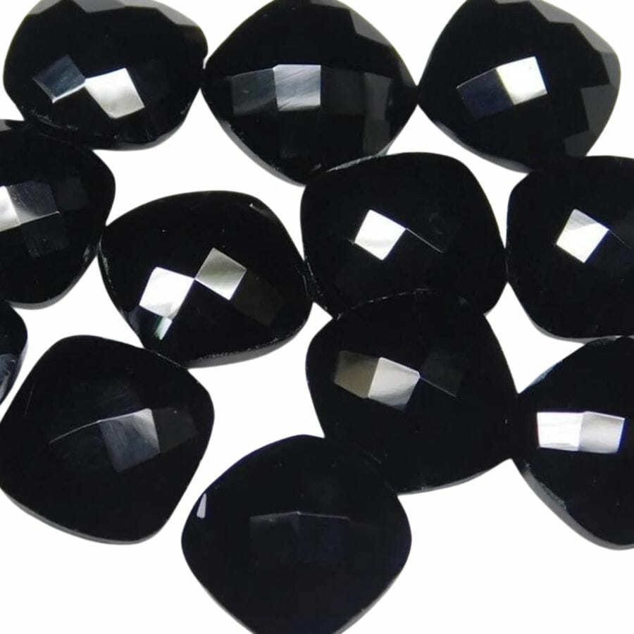 12 square cut black onyx stones