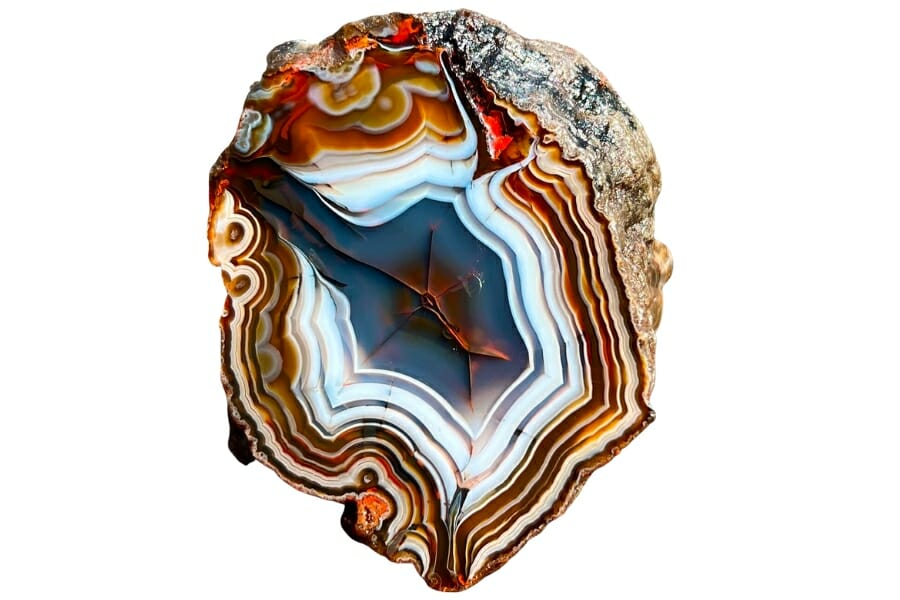 Brightly-colored agate with amazingly clear banding
