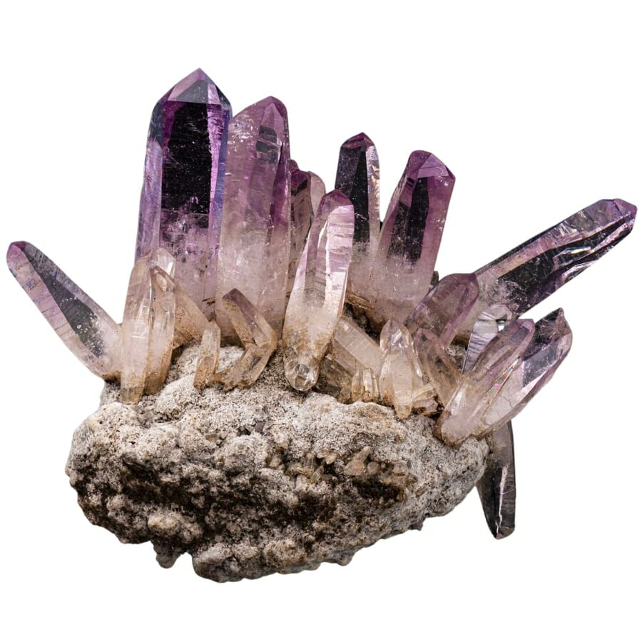 Cluster of vibrant purple amethyst