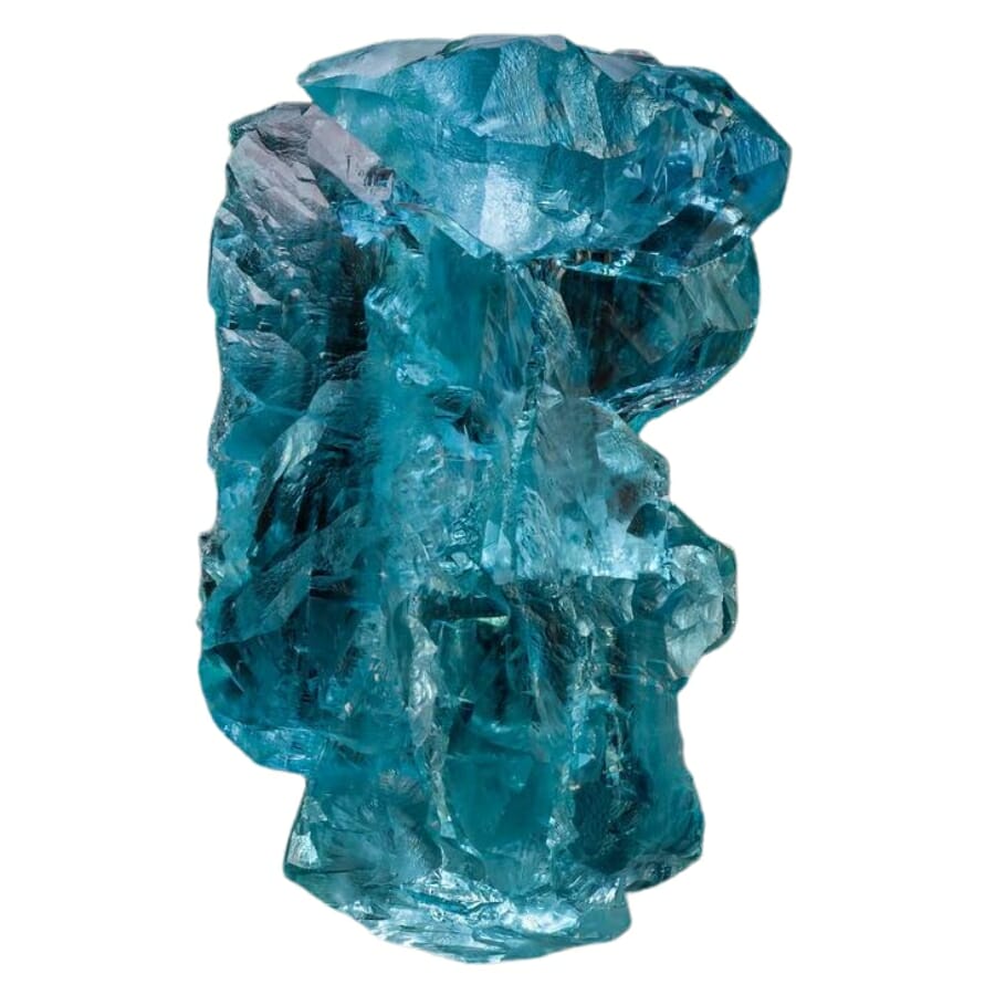 A gorgeous aquamarine crystal with a deep teal color