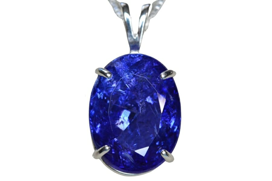 A simple but elegant blue tanzanite necklace pendant