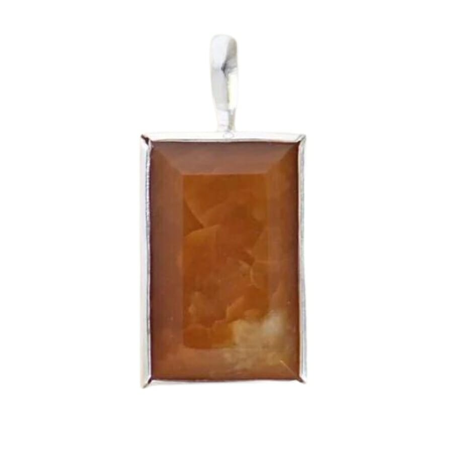 A gorgeous brown onyx silver necklace pendant