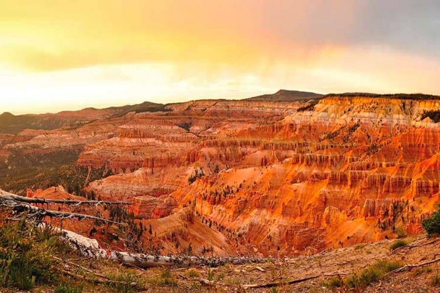 View of the amazing rock formations in Cedar Breaks National Monument