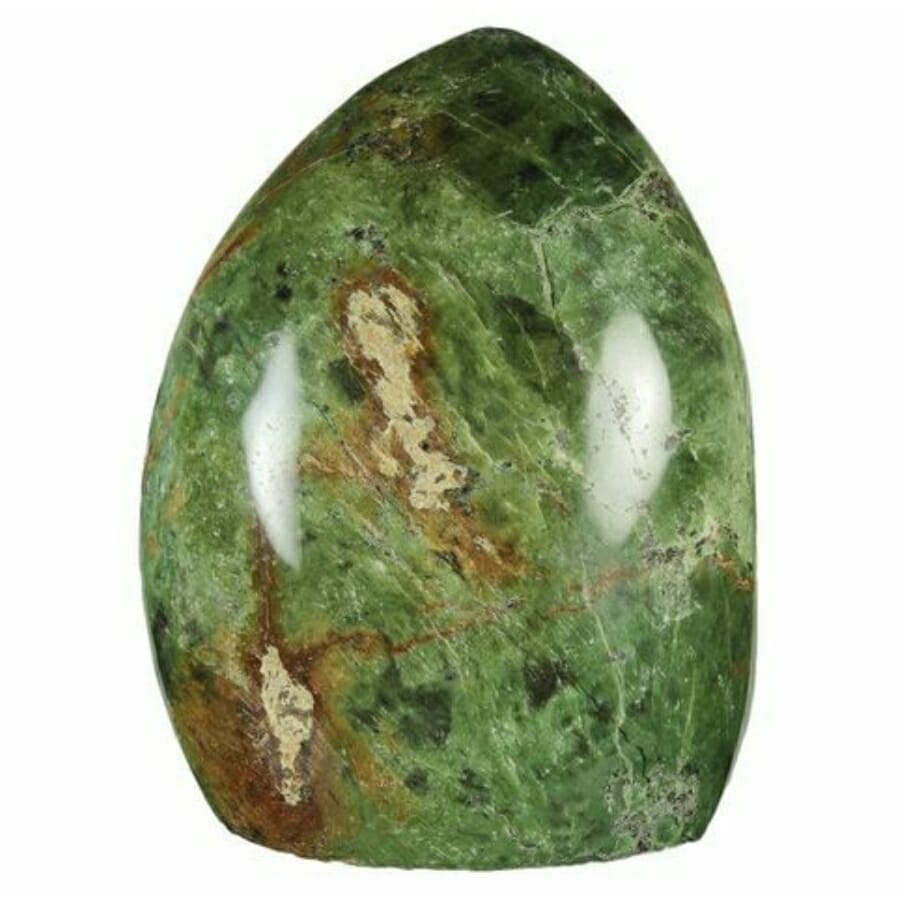 A green chrysoprase stone that looks like a dinosaur egg