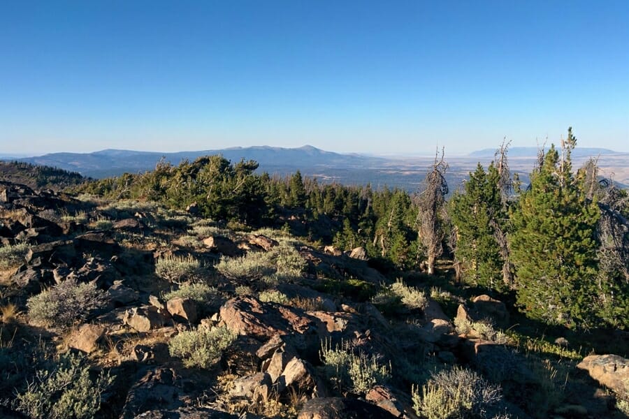 A picturesque view of the landscape from a high area at Crane Mountain
