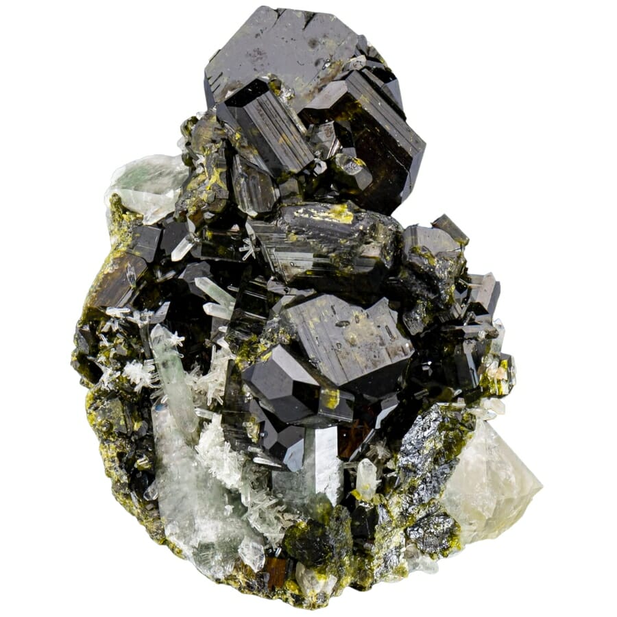 Large blocky dark-green epidote with minor quartz