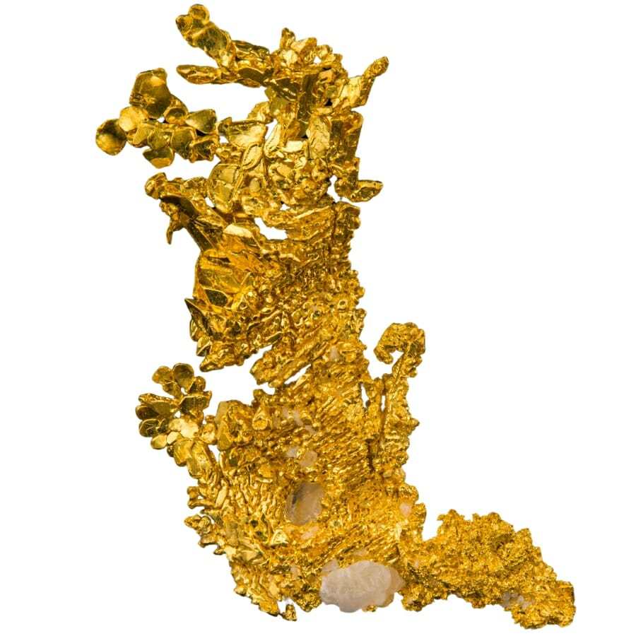 Intricately-shaped shiny gold specimen