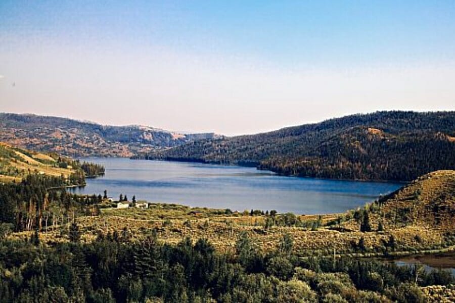 Aerial view of the Half Moon Lake and its surrounding area