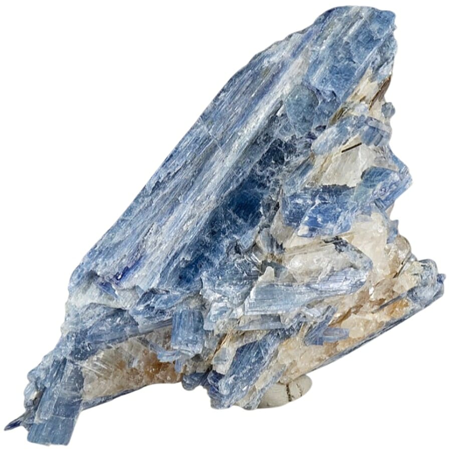 Blade-shaped blue kyanite in quartz matrix