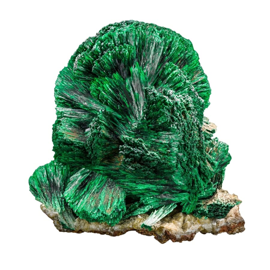 An elegant and unique malachite formation with deep green hues that look like lush trees
