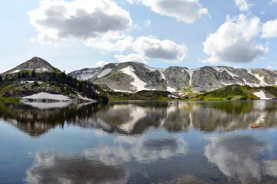 Beautiful wide view of the Medicine Bow River in Carbon County